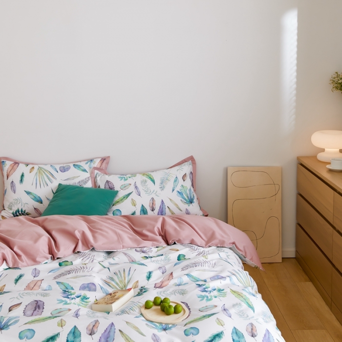 91家纺网 家纺一手货源 找家纺 优然居 2021新款小边款小美风格四件套 纽曼白