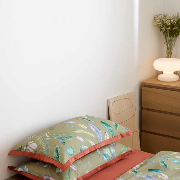 91家纺网 家纺一手货源 找家纺 优然居 2021新款小边款小美风格四件套 纽曼绿