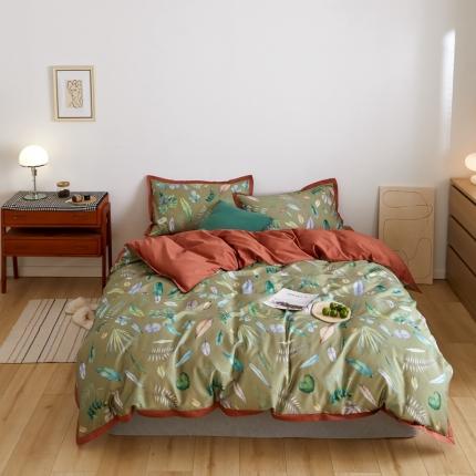 优然居 2021新款小边款小美风格四件套 纽曼绿