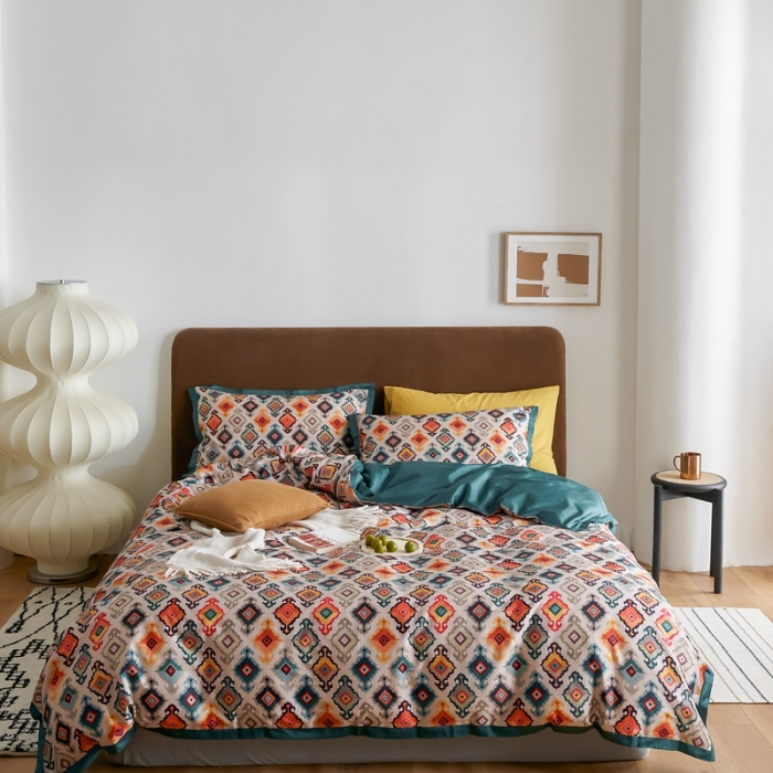 91家纺网 家纺一手货源 找家纺 优然居 2021新款小边款小美风格四件套 瑞芙丽