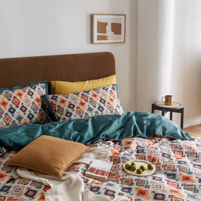 91家纺网 家纺一手货源 找家纺 优然居 2021新款小边款小美风格四件套 瑞芙丽