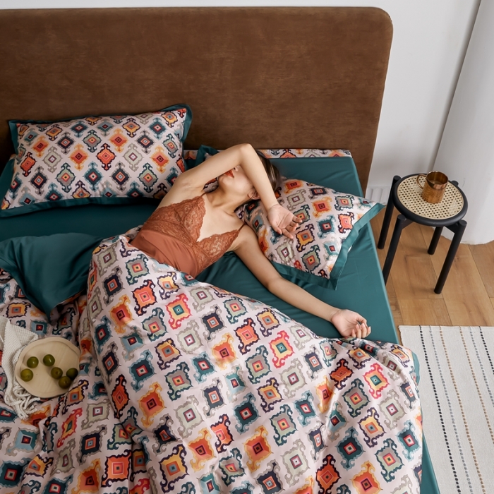 91家纺网 家纺一手货源 找家纺 优然居 2021新款小边款小美风格四件套 瑞芙丽