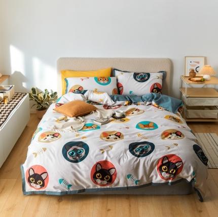 91家纺网 家纺一手货源 找家纺 （总）优然居 2021新款小边款INS风格四件套