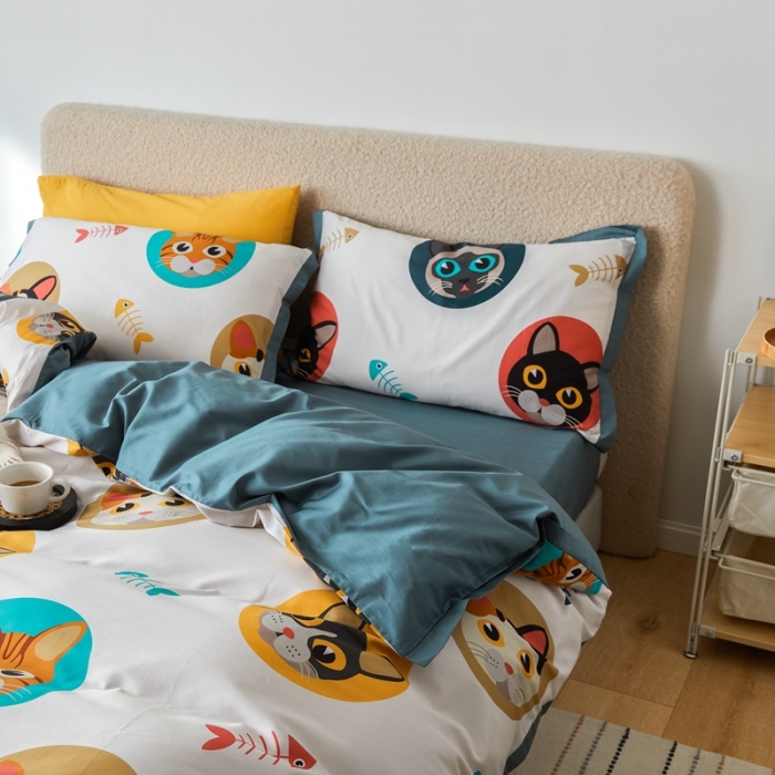 91家纺网 家纺一手货源 找家纺 优然居 2021新款小边款INS风格四件套 凯特白