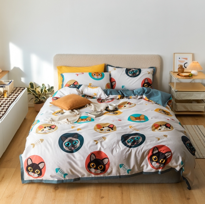 91家纺网 家纺一手货源 找家纺 优然居 2021新款小边款INS风格四件套 凯特白