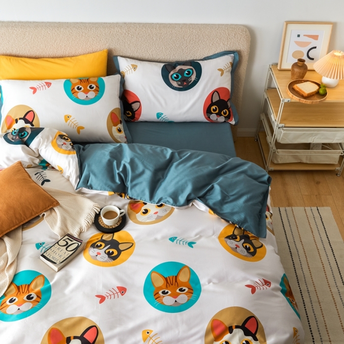 91家纺网 家纺一手货源 找家纺 优然居 2021新款小边款INS风格四件套 凯特白