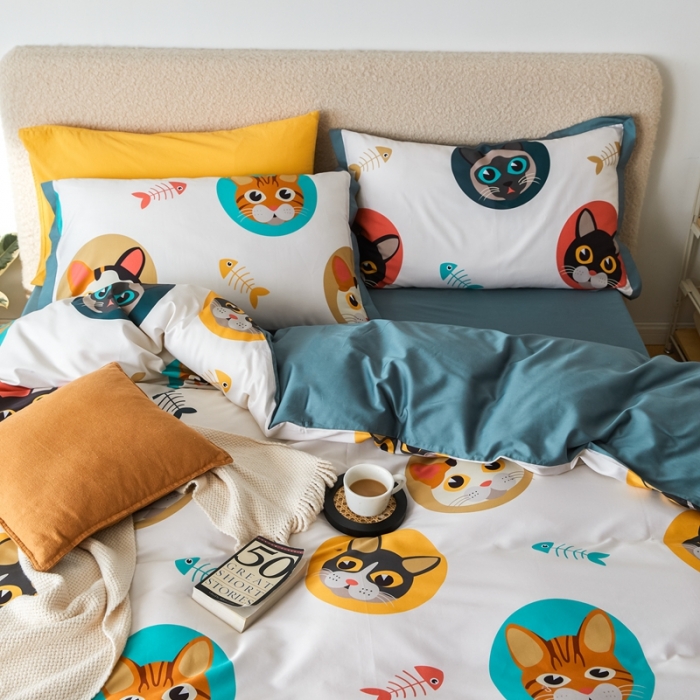 91家纺网 家纺一手货源 找家纺 优然居 2021新款小边款INS风格四件套 凯特白