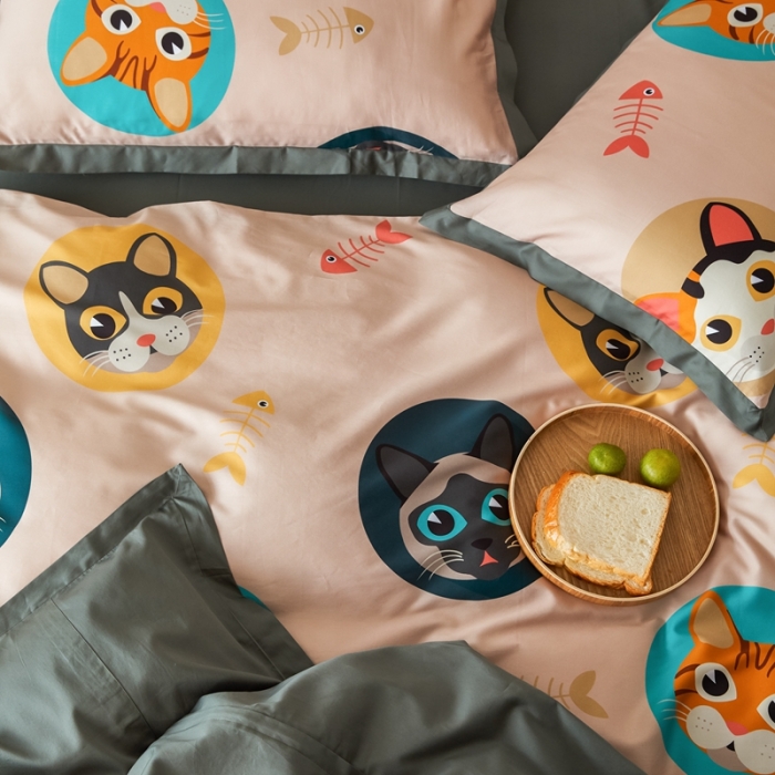 91家纺网 家纺一手货源 找家纺 优然居 2021新款小边款INS风格四件套 凯特粉