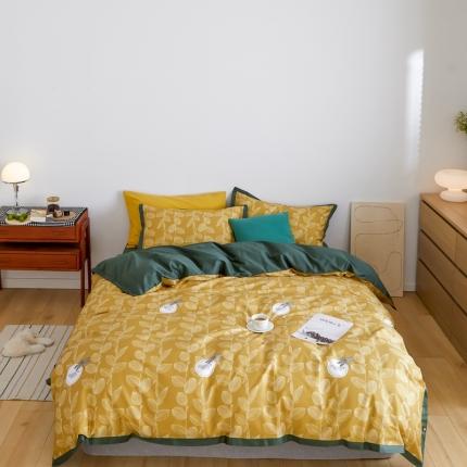 优然居 2021新款小边款INS风格四件套 莱茵黄