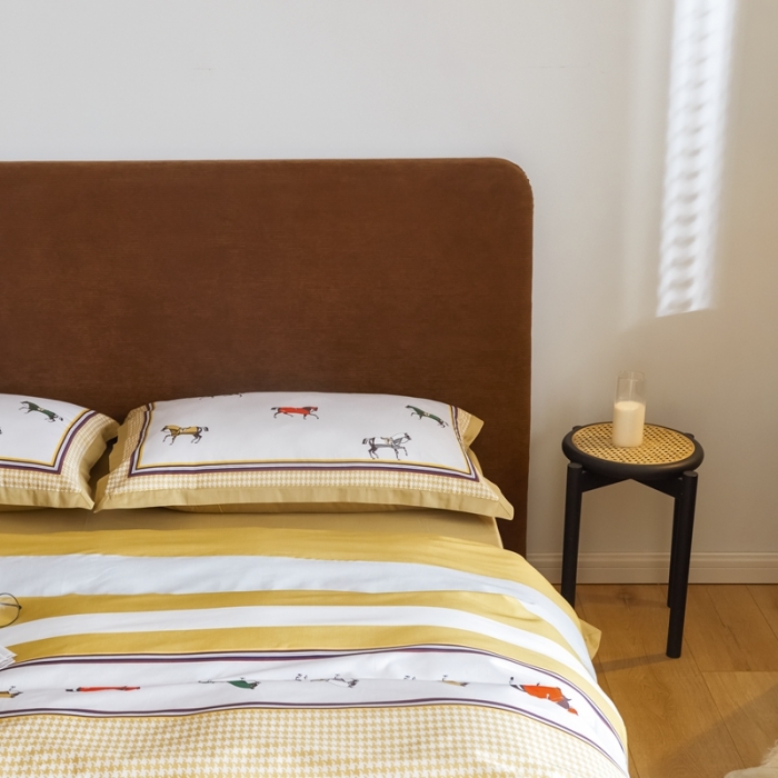 91家纺网 家纺一手货源 找家纺 优然居 2021新款小边款轻奢风四件套 艾尔玛黄