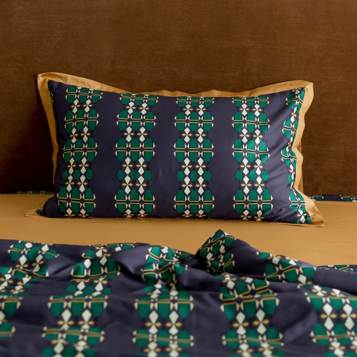 91家纺网 家纺一手货源 找家纺 优然居 2021新款小边款轻奢风四件套 嘉比里黑