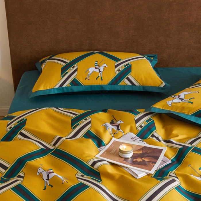 91家纺网 家纺一手货源 找家纺 优然居 2021新款小边款轻奢风四件套 柯尔特金