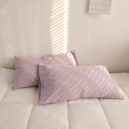尔米 2021新款全棉水洗棉ins风纯色单枕套/只 淡紫