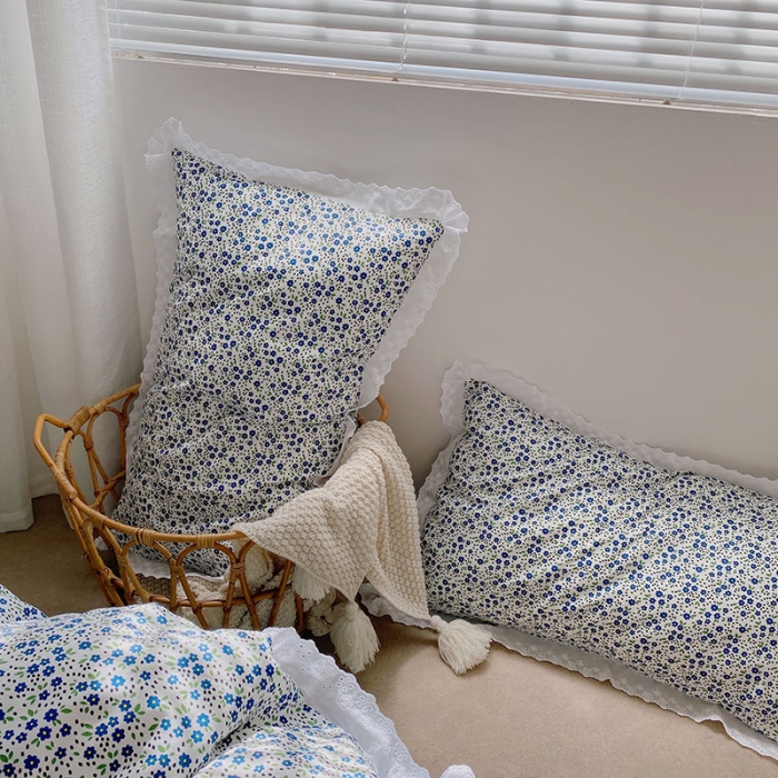 91家纺网 家纺一手货源 找家纺 艾沁 2021新款韩国刺绣花边小碎花系列四件套 小兰花