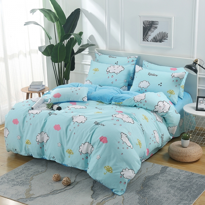 91家纺网 家纺一手货源 找家纺 （总）雨萝家纺 2021新款棉加绒水晶牛奶法莱绒四件套