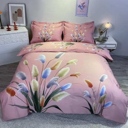 金爱家 2021新款全棉活性花卉系列四件套闻香粉2