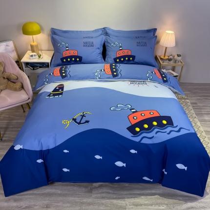 金爱家 2021新款13372大版全棉卡通四件套 航海家