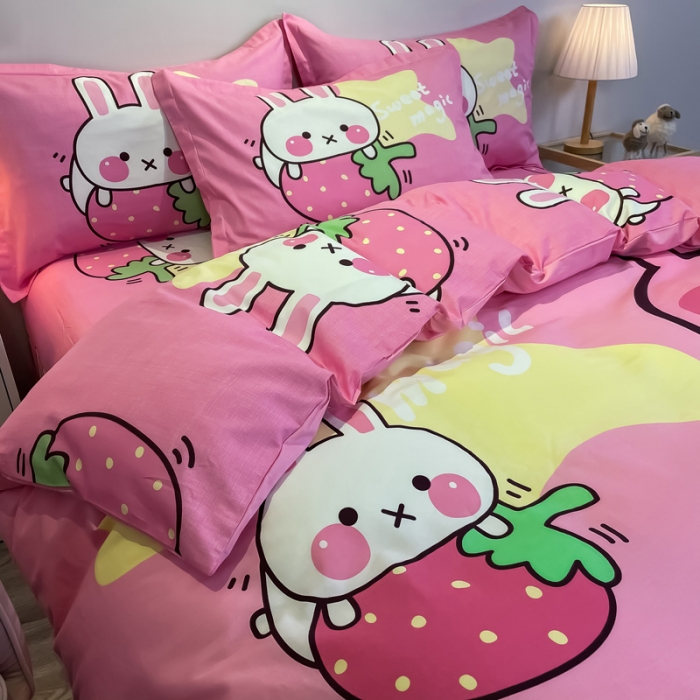 91家纺网 家纺一手货源 找家纺 金爱家 2021新款13372大版全棉卡通四件套 米琪