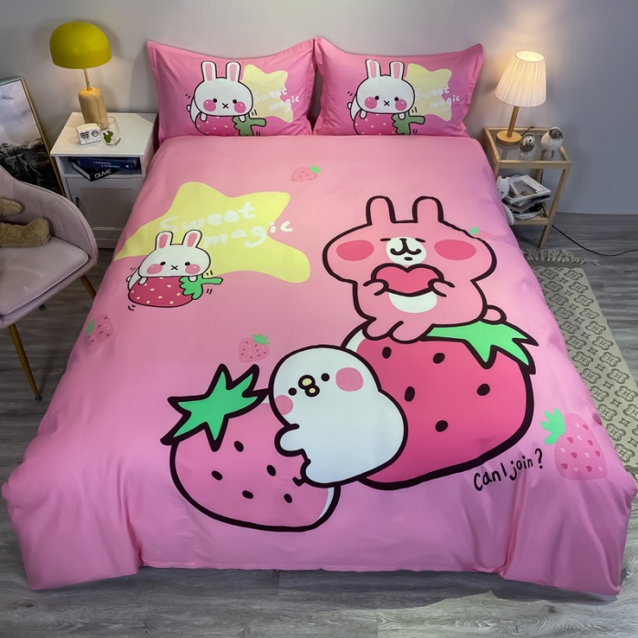 91家纺网 家纺一手货源 找家纺 金爱家 2021新款13372大版全棉卡通四件套 米琪