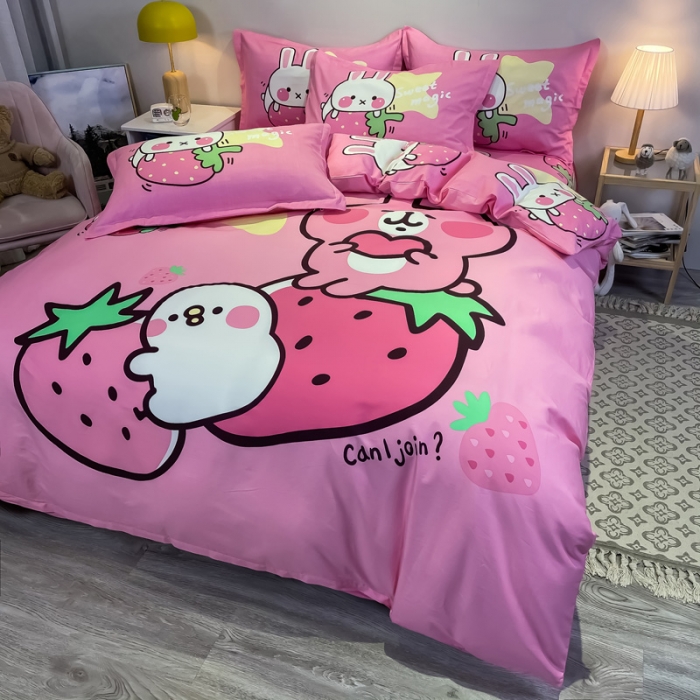 91家纺网 家纺一手货源 找家纺 金爱家 2021新款13372大版全棉卡通四件套 米琪