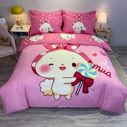 金爱家 2021新款13372大版全棉卡通四件套 森兔