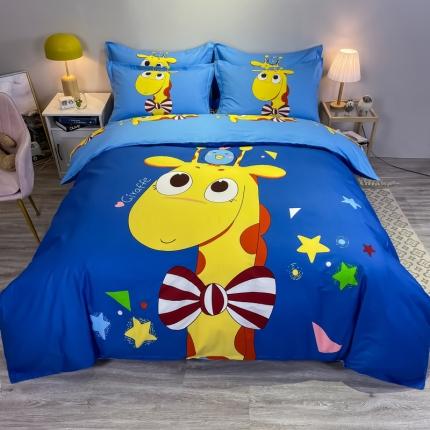 金爱家 2021新款13372大版全棉卡通四件套 羞羞鹿