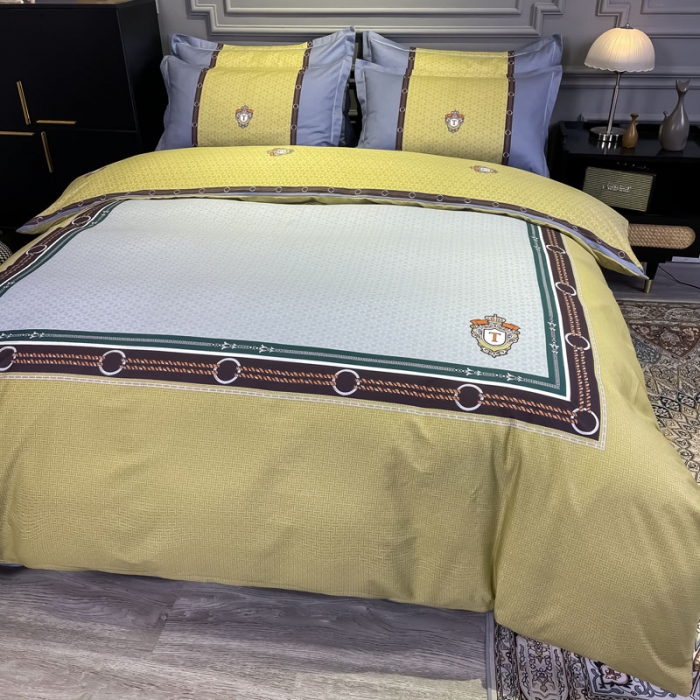 91家纺网 家纺一手货源 找家纺 金爱家 2021新款全棉13372四件套条格简约系列 巴赫