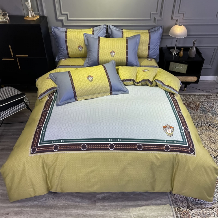 91家纺网 家纺一手货源 找家纺 金爱家 2021新款全棉13372四件套条格简约系列 巴赫