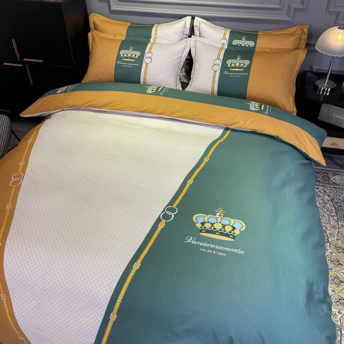 91家纺网 家纺一手货源 找家纺 金爱家 2021新款全棉13372四件套条格简约系列布鲁斯