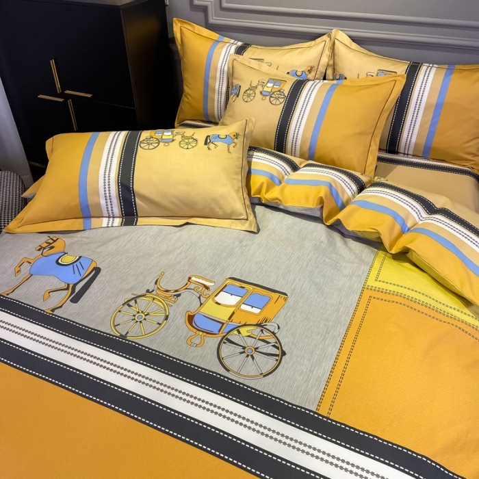 91家纺网 家纺一手货源 找家纺 金爱家 2021新款全棉13372四件套条格简约系列温莎