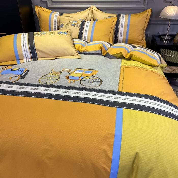 91家纺网 家纺一手货源 找家纺 金爱家 2021新款全棉13372四件套条格简约系列温莎