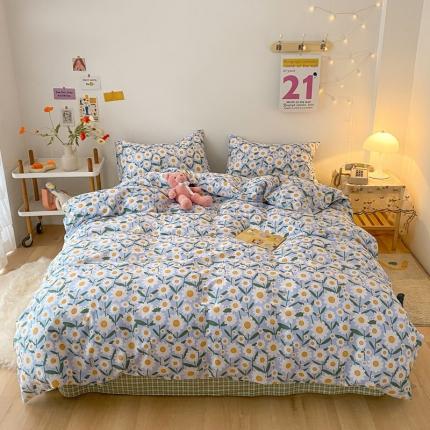 91家纺网 家纺一手货源 找家纺 梦家居 2021春季新品全棉小清新四件套 希望田野