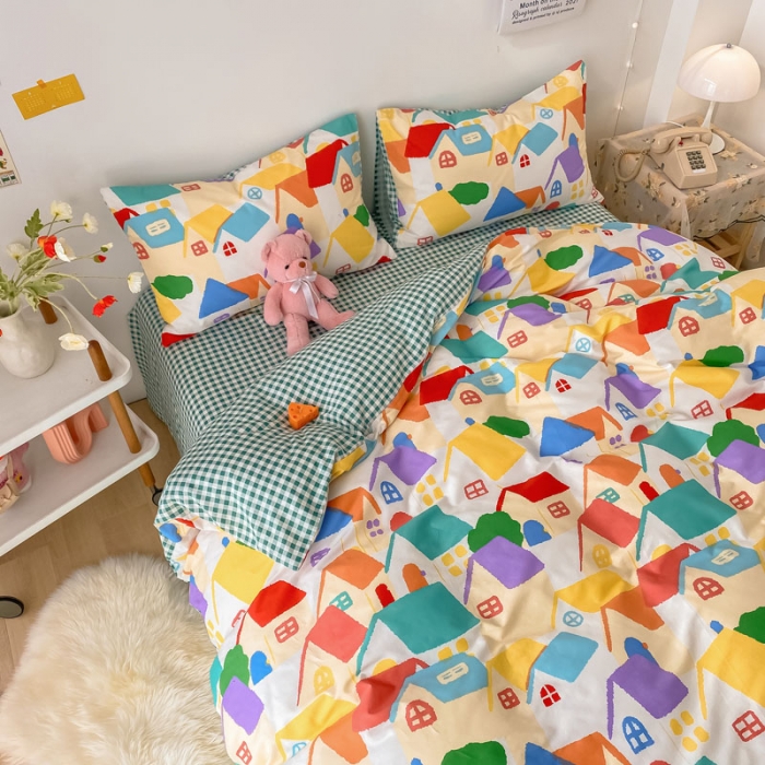 91家纺网 家纺一手货源 找家纺 梦家居 2021春季新品全棉小清新四件套 民宿