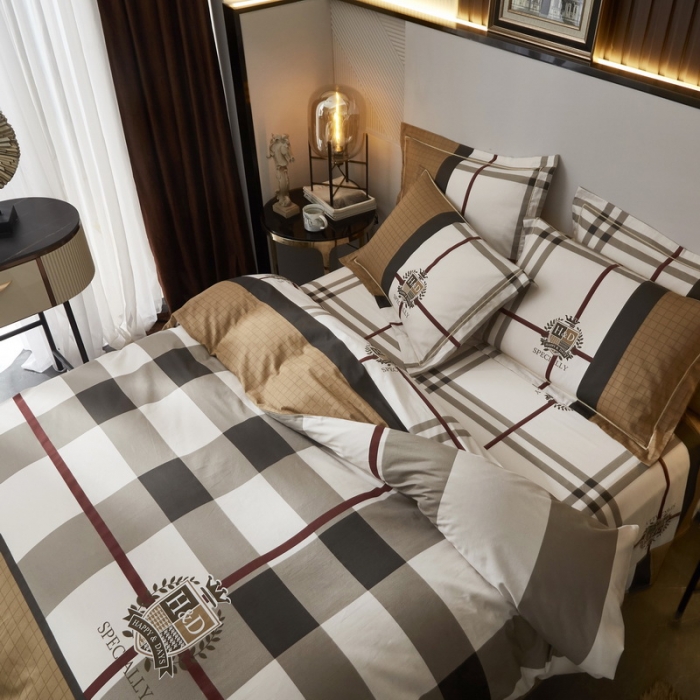 91家纺网 家纺一手货源 找家纺 启航 2021年爆款全棉春夏新品四件套宝格丽咖