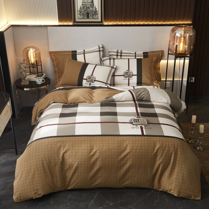 91家纺网 家纺一手货源 找家纺 启航 2021年爆款全棉春夏新品四件套宝格丽咖