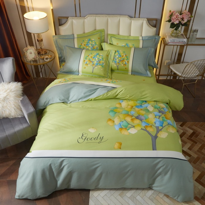 91家纺网 家纺一手货源 找家纺 启航 2021年爆款全棉春夏新品四件套 彩虹树