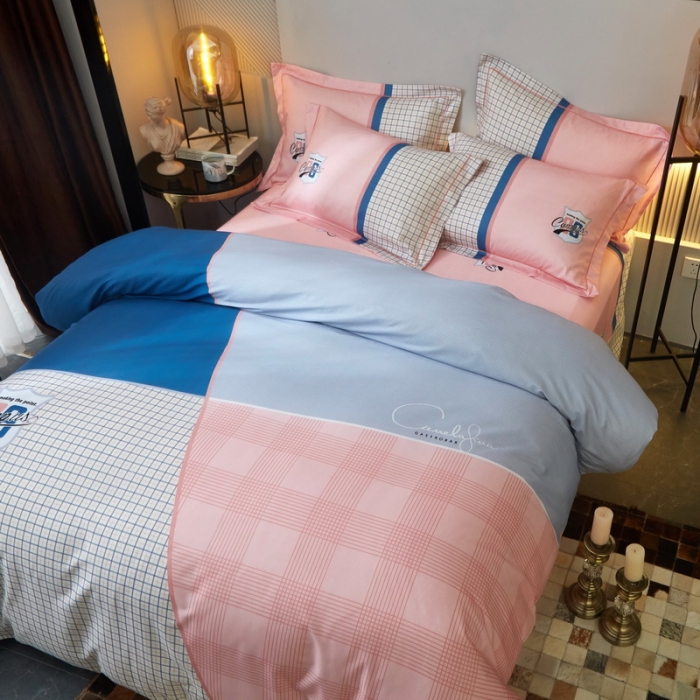 91家纺网 家纺一手货源 找家纺 启航 2021年爆款全棉春夏新品四件套 玛格丽粉