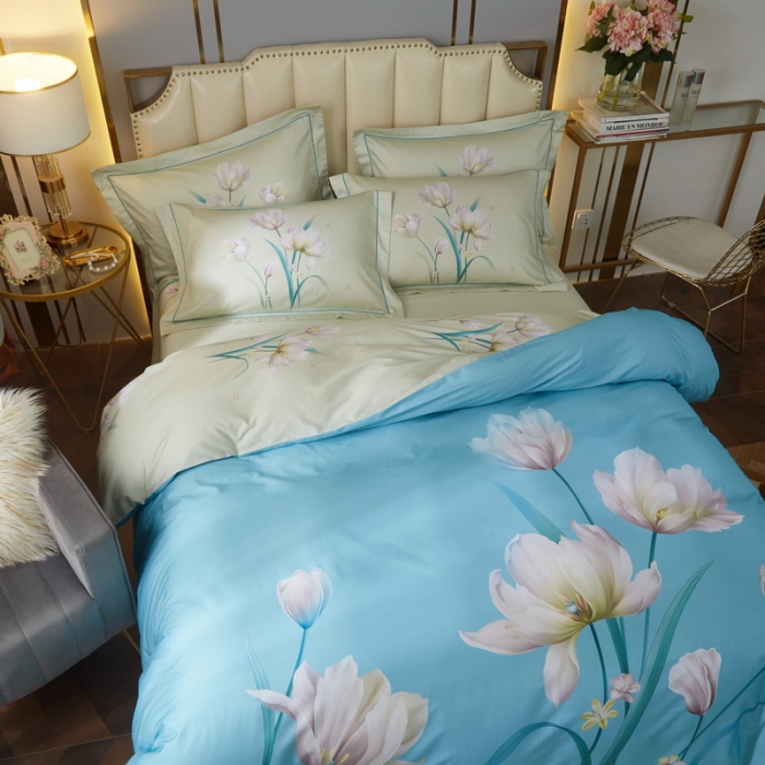 91家纺网 家纺一手货源 找家纺 启航 2021年爆款全棉春夏新品四件套 千娇百媚兰