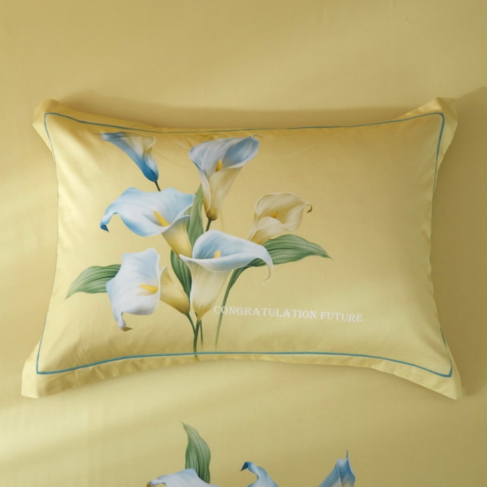 91家纺网 家纺一手货源 找家纺 启航 2021年爆款全棉春夏新品四件套 如花美眷绿