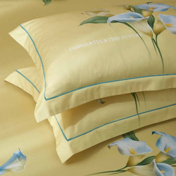 91家纺网 家纺一手货源 找家纺 启航 2021年爆款全棉春夏新品四件套 如花美眷绿