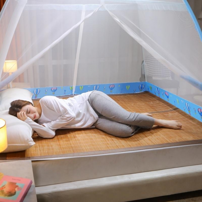 91家纺网 家纺一手货源 找家纺 爱洛 2021新款蒙古包蚊帐 热气球-天蓝色