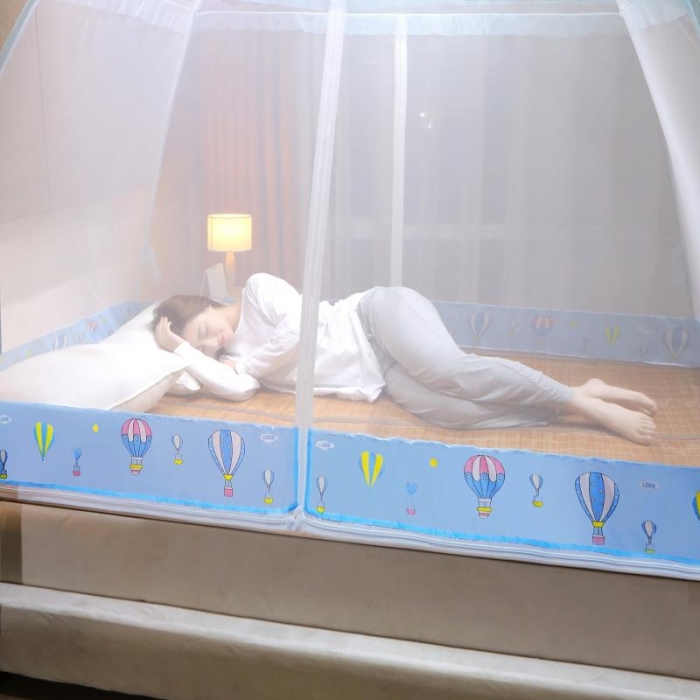 91家纺网 家纺一手货源 找家纺 爱洛 2021新款蒙古包蚊帐 热气球-天蓝色