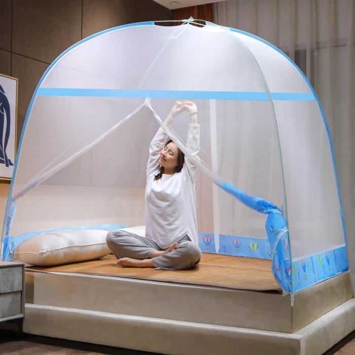 91家纺网 家纺一手货源 找家纺 爱洛 2021新款蒙古包蚊帐 热气球-天蓝色