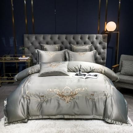 91家纺网 家纺一手货源 找家纺 （总）安妮 2021新款全棉贡缎四件套曼洛系列