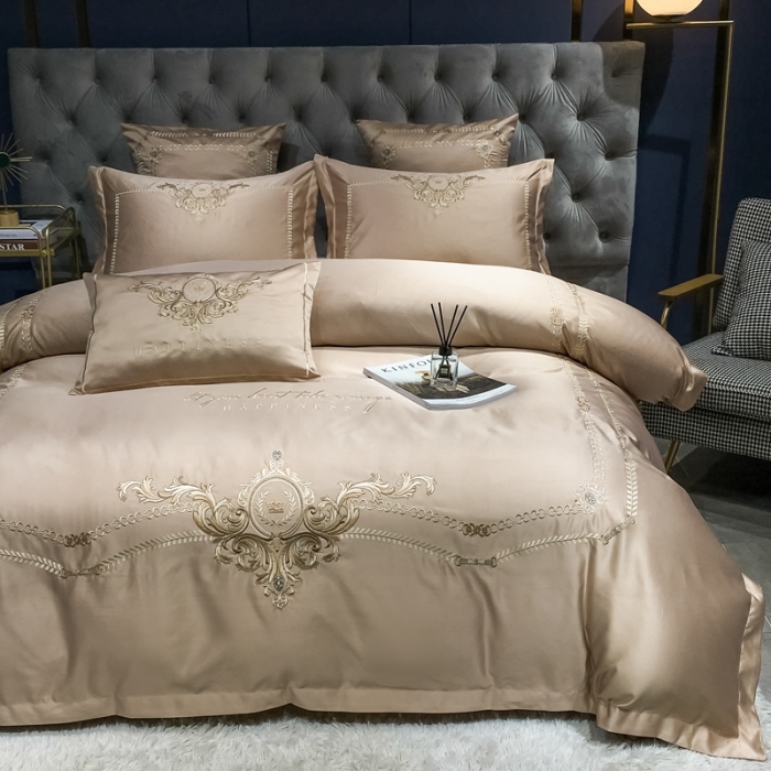 91家纺网 家纺一手货源 找家纺 （总）安妮 2021新款全棉贡缎四件套曼洛系列