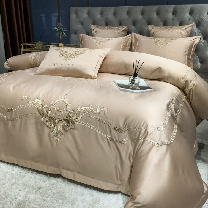 91家纺网 家纺一手货源 找家纺 （总）安妮 2021新款全棉贡缎四件套曼洛系列