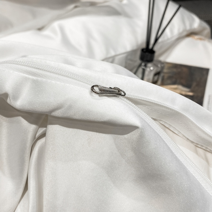 91家纺网 家纺一手货源 找家纺 安妮 2021新款全棉贡缎四件套曼洛系列 贵族白