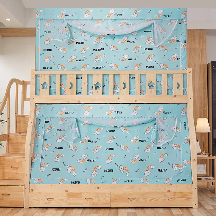 91家纺网 家纺一手货源 找家纺 迪凡保罗蚊帐2021新款5820不锈钢支架遮光帘子母床拉链蚊帐 云朵梦