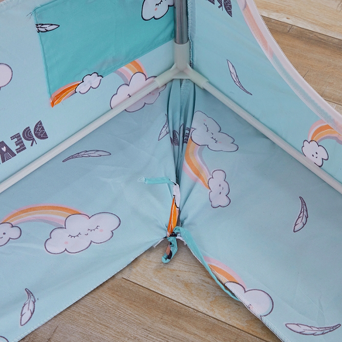 91家纺网 家纺一手货源 找家纺 迪凡保罗蚊帐2021新款5820不锈钢支架遮光帘子母床拉链蚊帐 云朵梦