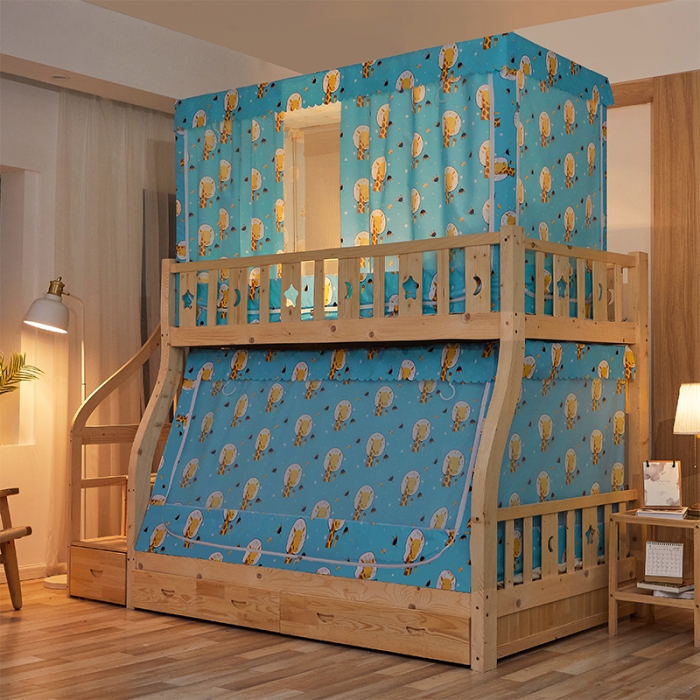 91家纺网 家纺一手货源 找家纺 迪凡保罗蚊帐2021新款5820不锈钢支架遮光帘子母床拉链蚊帐 太空鹿